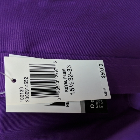 Izod Men's Reg Fit Wrinkle Free Long Sleeve Button Down Shirt Size 15.5 - Picture 3 of 6